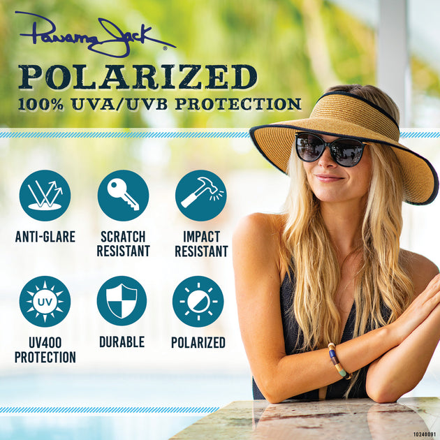 Polarized Multi-Color Large Square Frame UVA-UVB Protection Sunglasses –  Panama Jack®