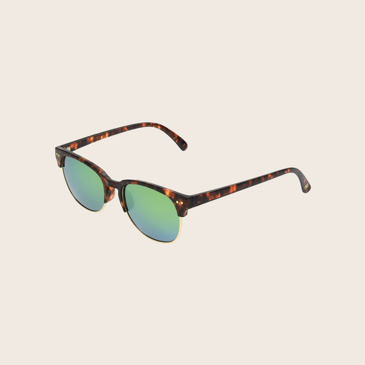 Polarized Tort Half-Rim Club UVA-UVB Protection Sunglasses