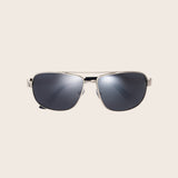 Silver Metal Smoke Mirror Aviator Sunglasses