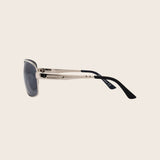 Silver Metal Smoke Mirror Aviator Sunglasses
