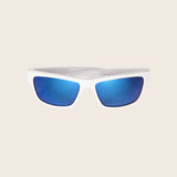Polarized White Rectangle Sunglasses w/ Navy Cord