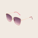 Fashion Rose Gold Metal Square Sunglasses