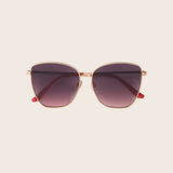 Fashion Rose Gold Metal Square Sunglasses