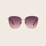 Fashion Rose Gold Metal Square Sunglasses