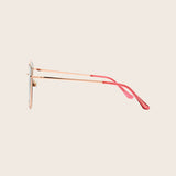 Fashion Rose Gold Metal Square Sunglasses
