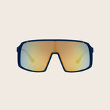Polarized Digital Blue Shield Wrap Yellow Mirror Sunglasses