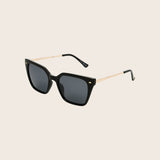 Polarized Black & Gold Cat Eye Sunglasses