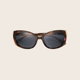Polarized Multi-Colored Tort Oval Frame Sunglasses