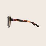 Polarized Multi-Colored Tort Oval Frame Sunglasses