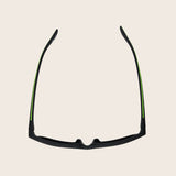 Polarized Classic Matte Black & Green Trim Sunglasses