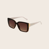 Classic Two-Tone Large Square Frame Sunglasses