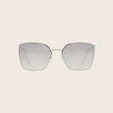 Classic White Metal Flat Square Frame Sunglasses