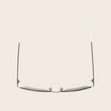 Classic White Metal Flat Square Frame Sunglasses