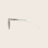 Classic White Metal Flat Square Frame Sunglasses