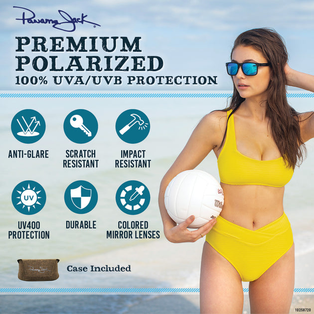 Premium Polarized Aviator Mirror UVA-UVB Protection Sunglasses – Panama Jack ®