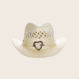 Kids Packable Handwoven Straw Western Sun Hat