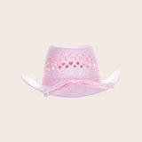 Kids Packable Handwoven Straw Western Sun Hat