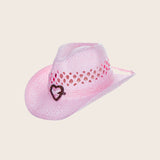 Kids Packable Handwoven Straw Western Sun Hat