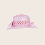 Kids Packable Handwoven Straw Western Sun Hat
