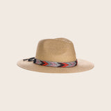 Woven Braid Aztec Design Safari Hat