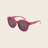 Kids Pink & White Round Surf Sunglasses