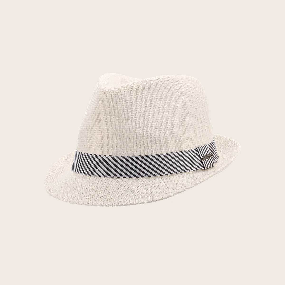 Striped Band Matte Toyo Fedora Hat