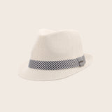 Striped Band Matte Toyo Fedora Hat