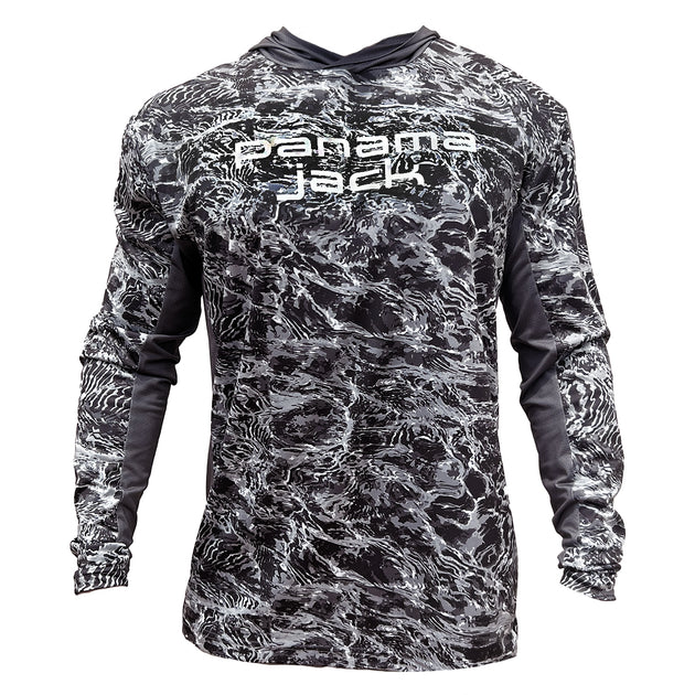 Mesh Vented Hooded Long-Sleeve UPF 35+ Beach Performance Shirt Grey / Medium