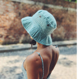 Multi-Color Palm Underbrim Bucket Sun Hat