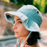 Multi-Color Palm Underbrim Bucket Sun Hat