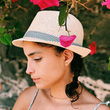 Striped Band Matte Toyo Fedora Hat