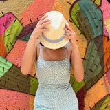 Striped Band Matte Toyo Fedora Hat