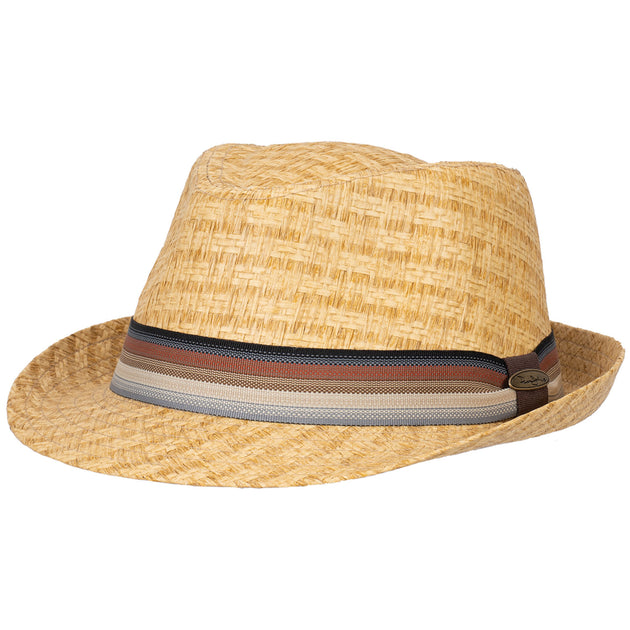 Outlet JAGGER - Beige Ombre Two Tone Fedora Hat With Green / Red Striped Band