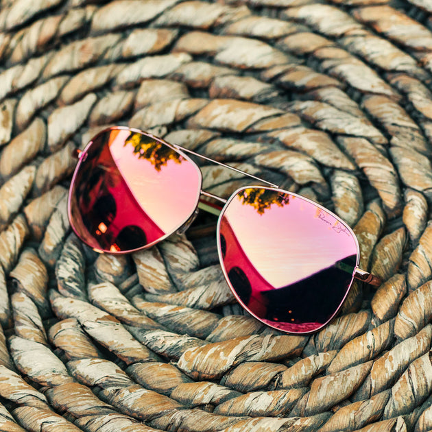 Premium Polarized Rose Gold Aviator UVA-UVB Protection Sunglasses – Panama  Jack®
