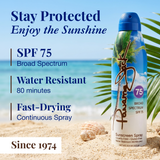 Protector solar en aerosol continuo SPF 75