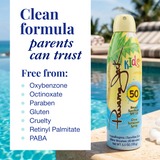 Protector solar en aerosol continuo para niños SPF 50