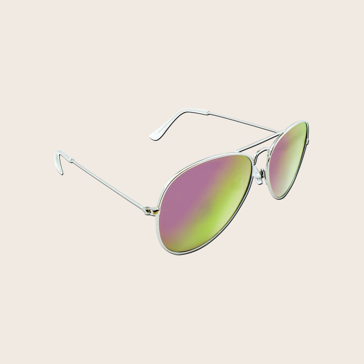flat goggles Panama Jack Flat Lens Aviator Sunglasses (Silver/Red)