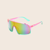 Multicolored Panama Jack sunglasses with pink frame on a beige background