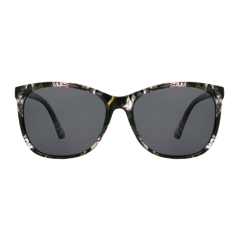 Polarized Floral Print Cat Eye Sunglasses