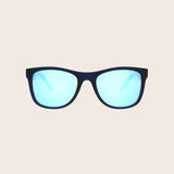 Blue Rubberized Wood Print Sunglasses with Mirror Lens