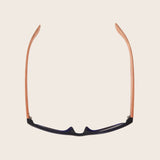Blue Rubberized Wood Print Sunglasses with Mirror Lens