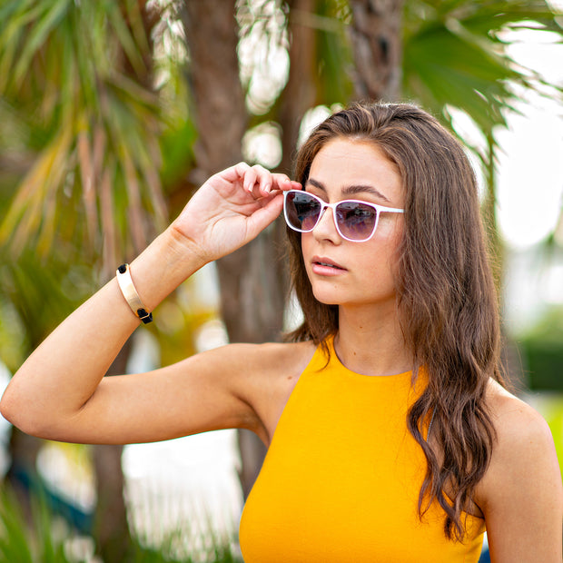 Metal Rectangle Gradient Resort Sunglasses