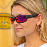 Polarized Red Mirror Wrap Sunglasses
