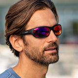 Polarized Red Mirror Wrap Sunglasses