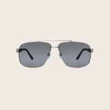 Silver Metal Smoke Mirror Aviator Sunglasses