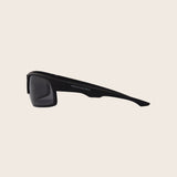 Polarized Matte Black Smoke Wrap Sunglasses