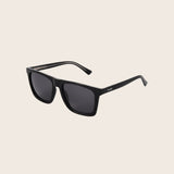 Dunes | Premium Polarized Shiny Black Square Sunglasses
