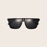 Dunes | Premium Polarized Shiny Black Square Sunglasses