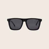Dunes | Premium Polarized Shiny Black Square Sunglasses