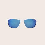 Polarized White Rectangle Sunglasses w/ Navy Cord